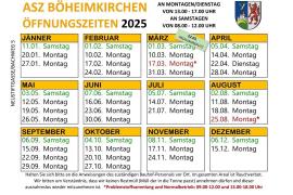 Altstoffsammelzentrum Öffnungszeiten 2025-